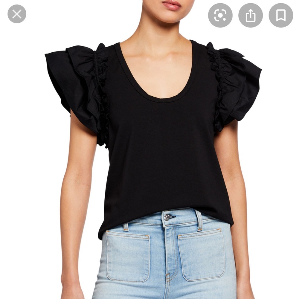 Veronica Beard Jeans black scoop neck tee